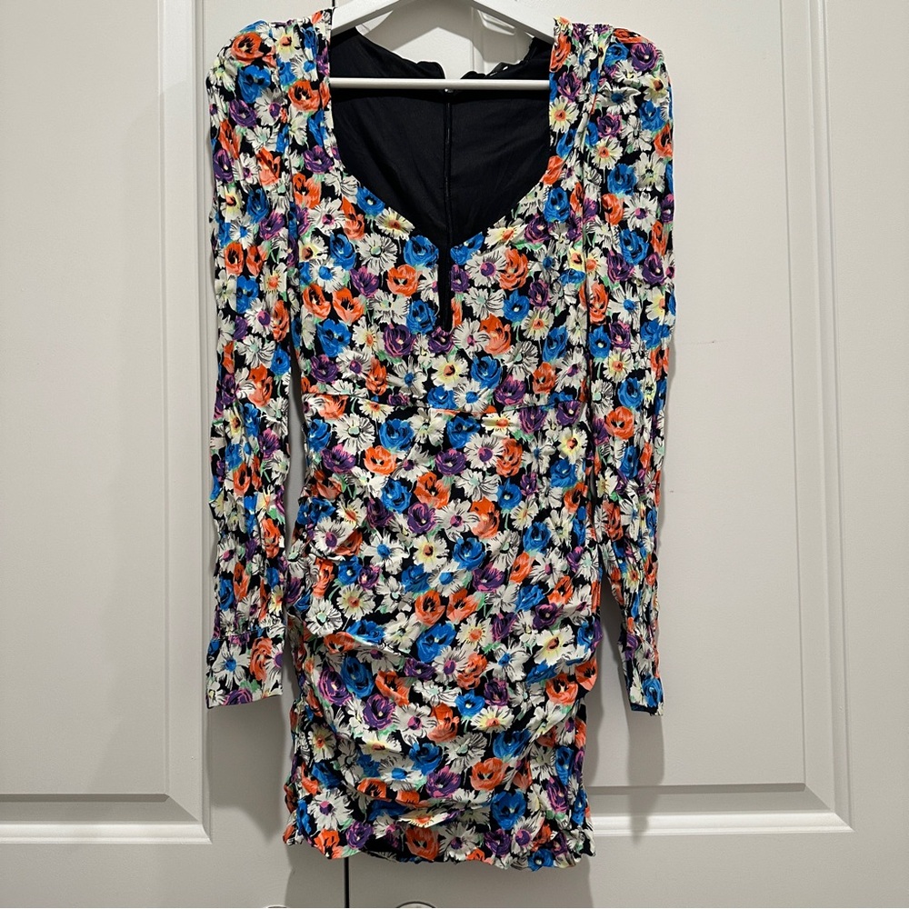 Zara Multicolored Floral Print Mini Dress